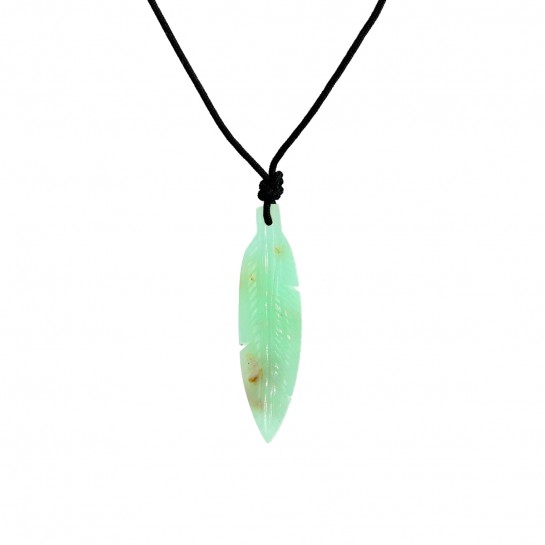Chrysoprase feather necklace