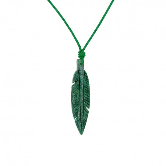 Jade feather necklace