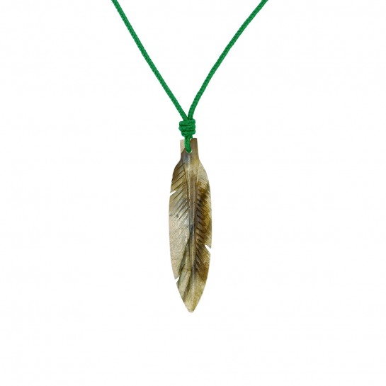 Labradorite feather necklace
