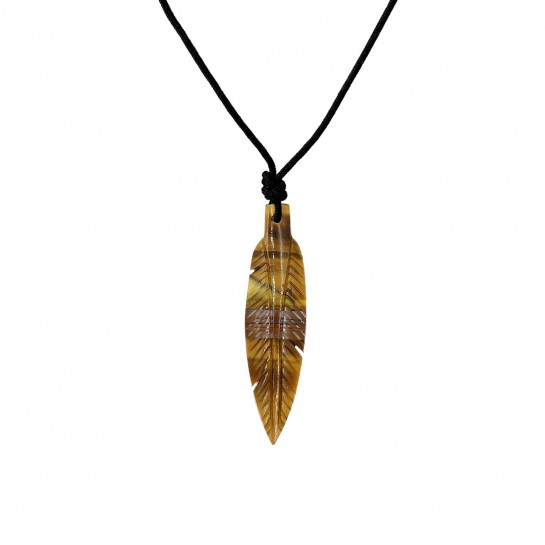 Tiger's eye feather necklace