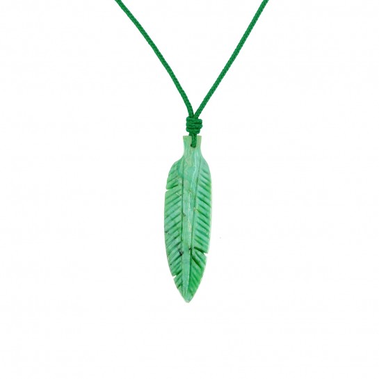 Turquoise feather necklace
