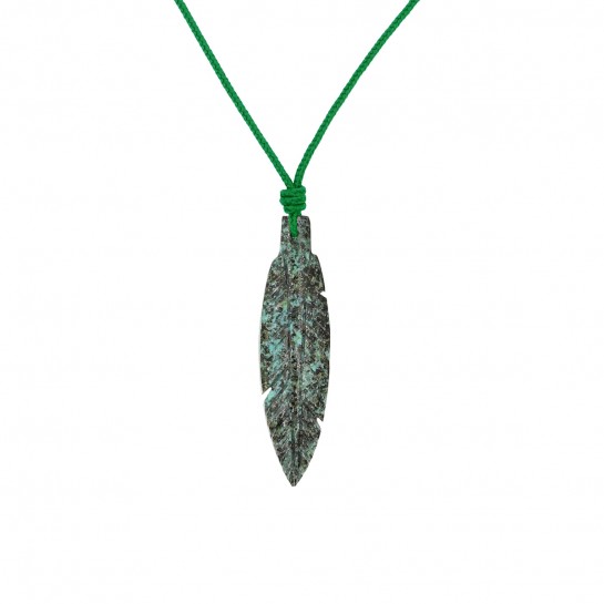 African Turquoise Feather Necklace