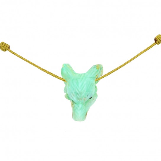 Chrysoprase Wolf Necklace