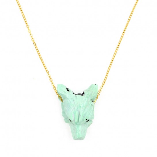 Turquoise Wolf Necklace