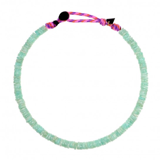 Collier Puka simple amazonite