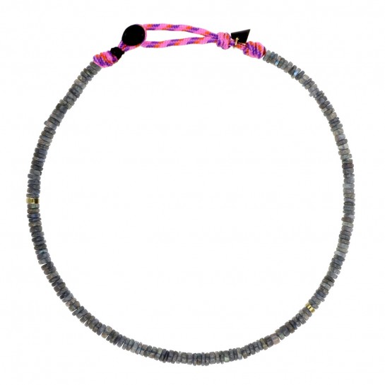Simple labradorite Puka necklace