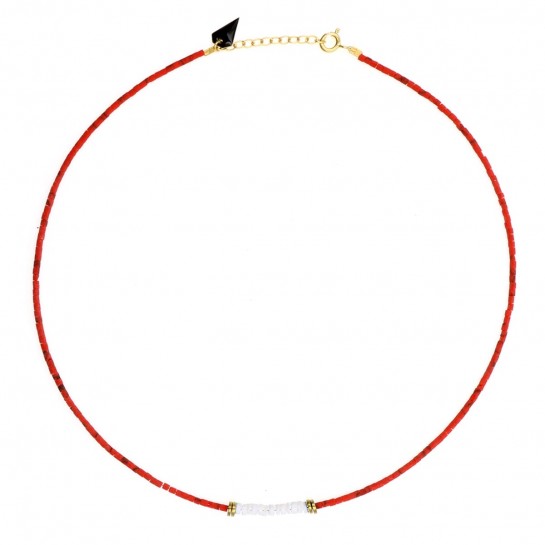 Faceted red jasper necklace