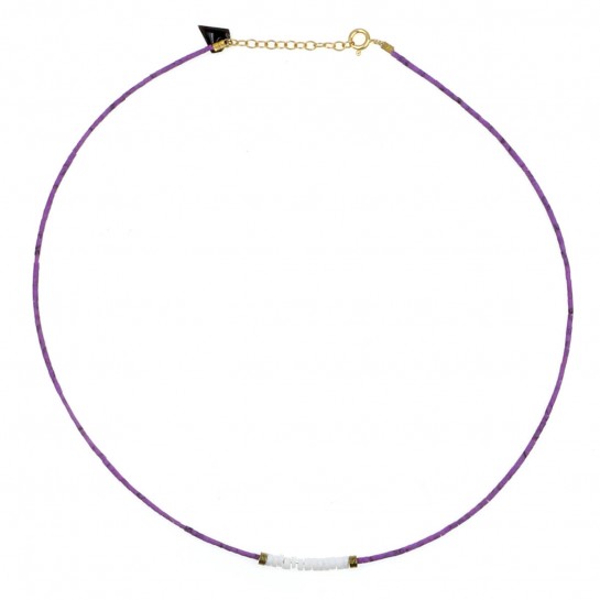 Faceted purple jasper necklace