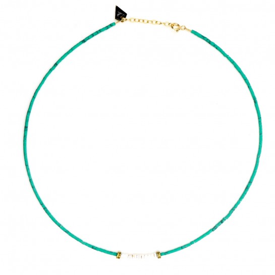 Collier Facettes jaspe vert