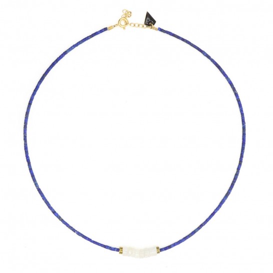 Collier Puka lapis-lazuli...
