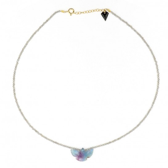 Condor Labradorite and Fluorite Faceted Necklace