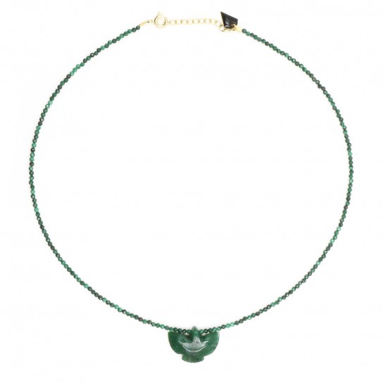 Collier Facettes Condor malachite et jade