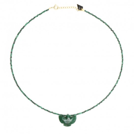 Malachite and jade Condor Faceted Necklace