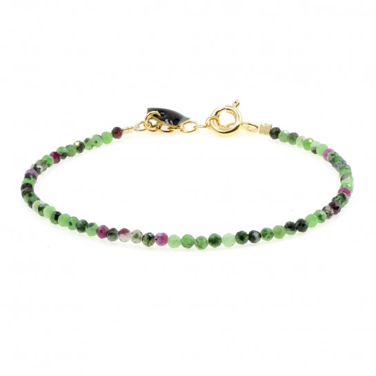 Faceted ruby zoisite bracelet