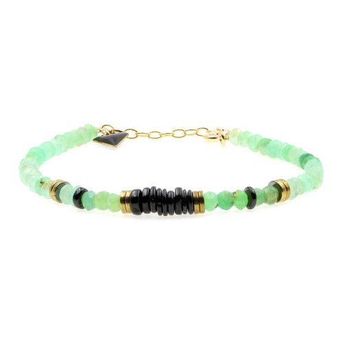 Puka chrysoprase bracelet