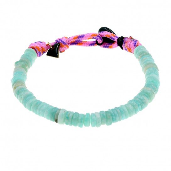 Bracelet Puka simple amazonite