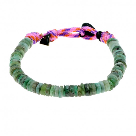 Simple emerald Puka bracelet