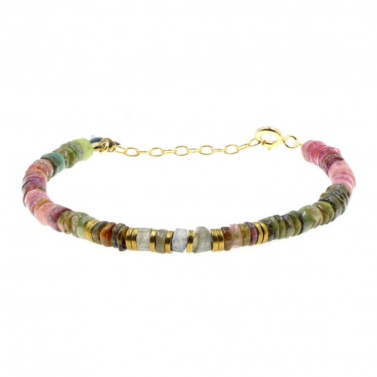 Bracelet Puka tourmaline et labradorite