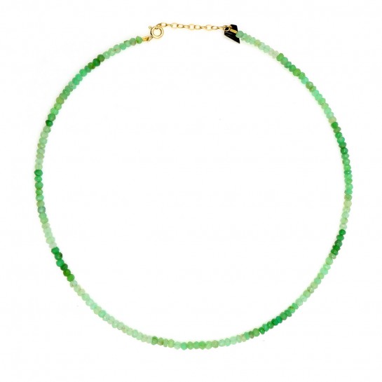 Collier Facettes chrysoprase