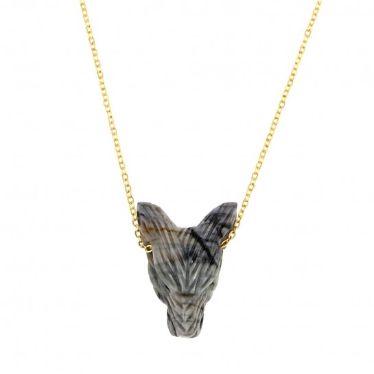 Collier Loup jaspe