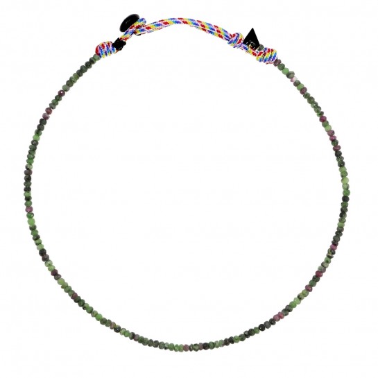 Collier Facettes rubis zoisite
