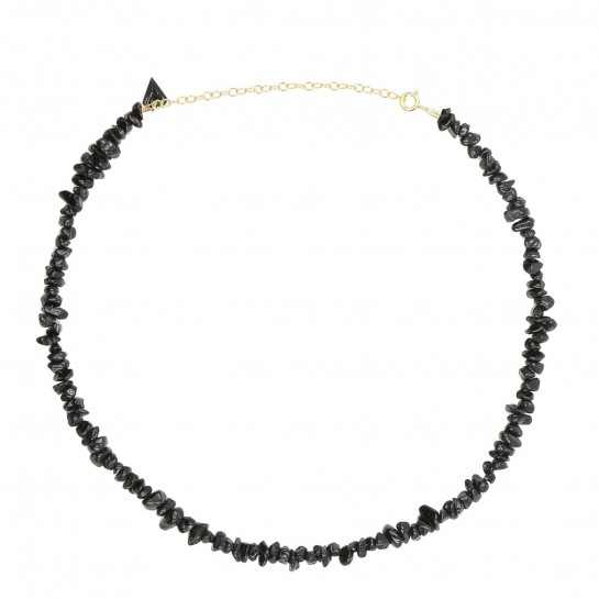 Collier Facettes Chips onyx