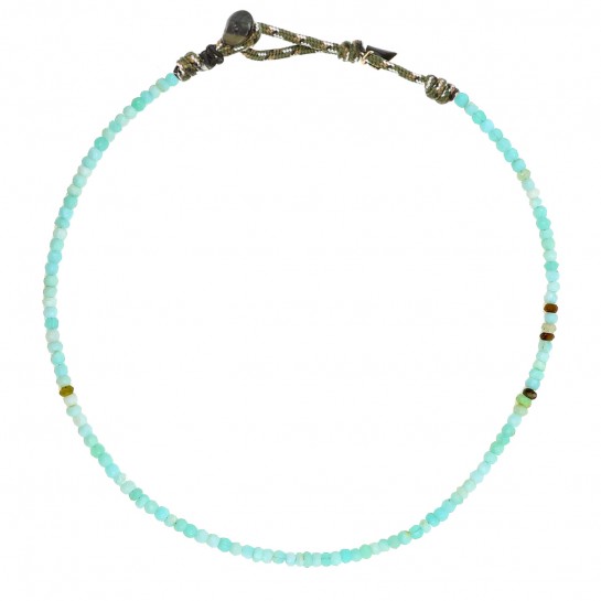 Collier Facettes opale bleu
