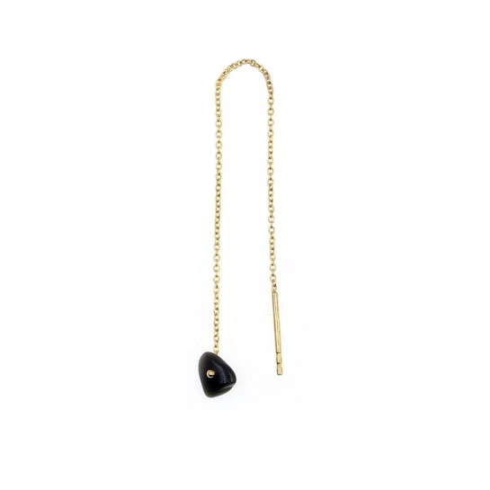 EARRING Short nugget onyx chain