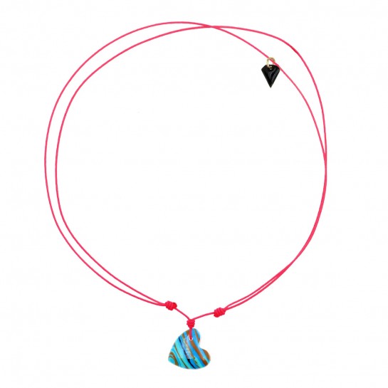 KIDS Multicolor jasper heart necklace