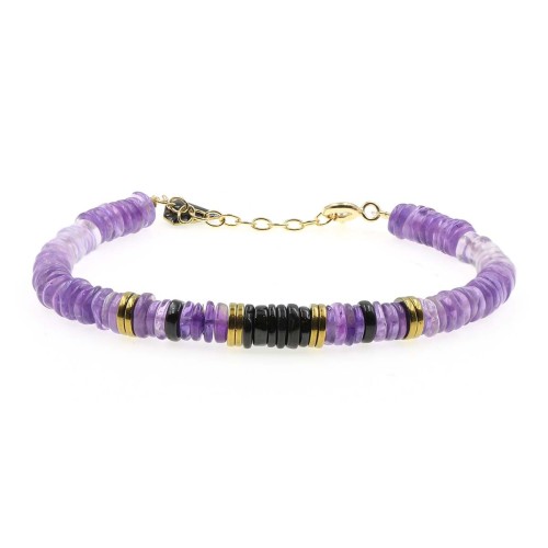 Puka amethyst bracelet