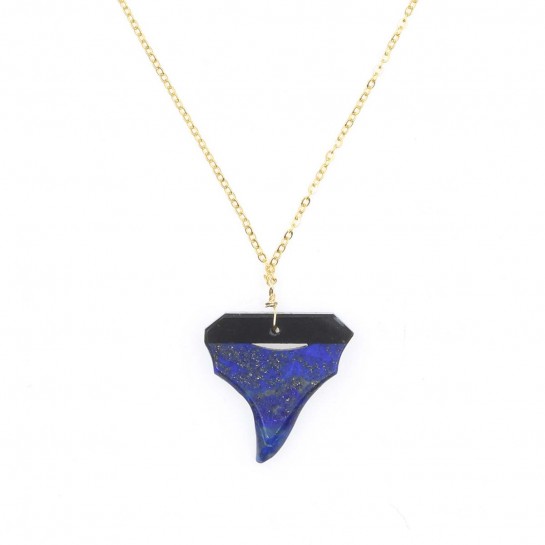Shark onyx and lapis lazuli necklace