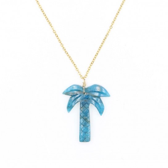 Apatite palm tree necklace