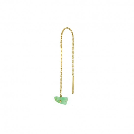 EARRING Short nugget chrysoprase chain