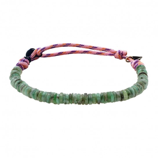 Puka emerald anklet