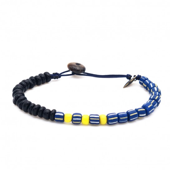 Bracelet Homme bleu rayé et...