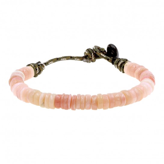 Bracelet Puka simple opale rose