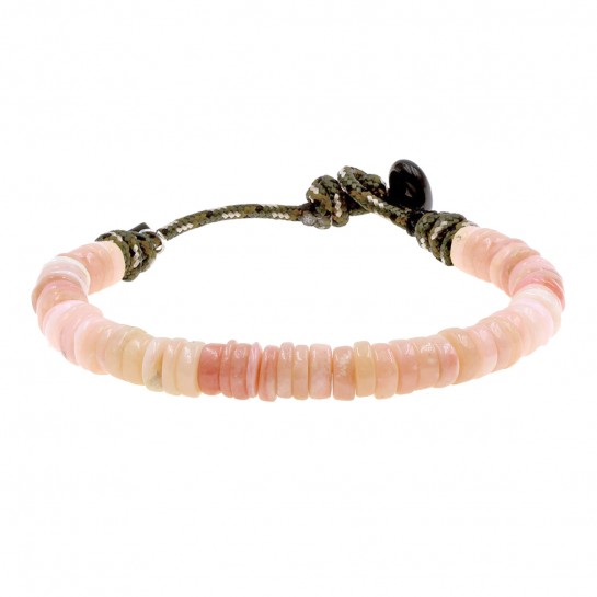 Pink opal simple Puka bracelet