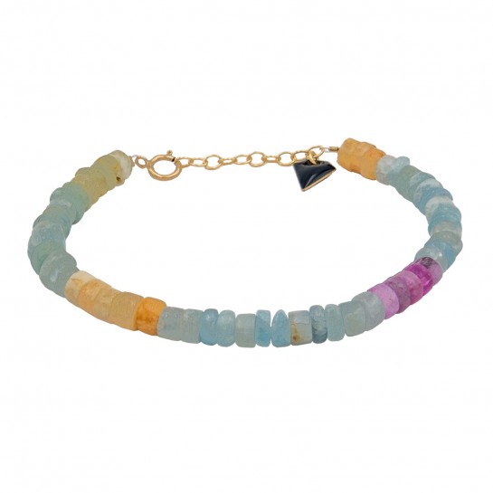 Bracelet Puka simple aigue-marine