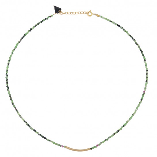 Zoisite Ruby Tube Necklace