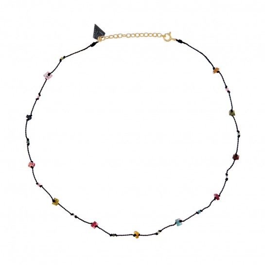 Collier Petit Précieux noir carré