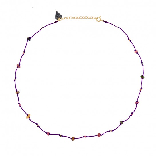 Collier Petit Précieux violet carré