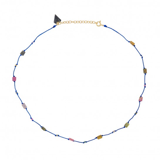 Rectangle blue precious collar