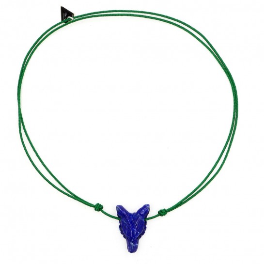 Lapis lazuli wolf necklace