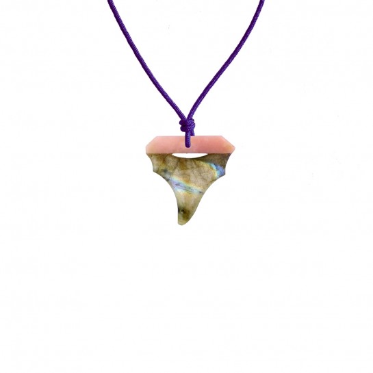 Shark Necklace in Opal and Labradorite