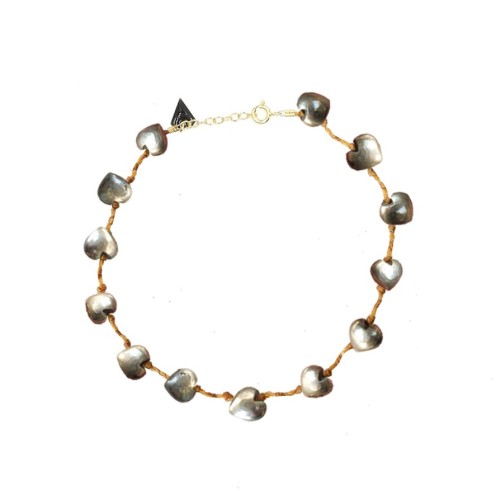Bracelet Coeur pyrite