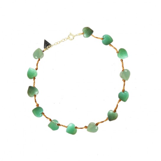 Bracelet Coeur chrysoprase