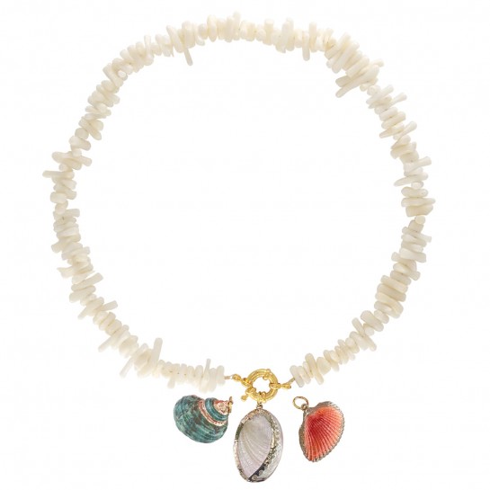 Collier Facettes corail...