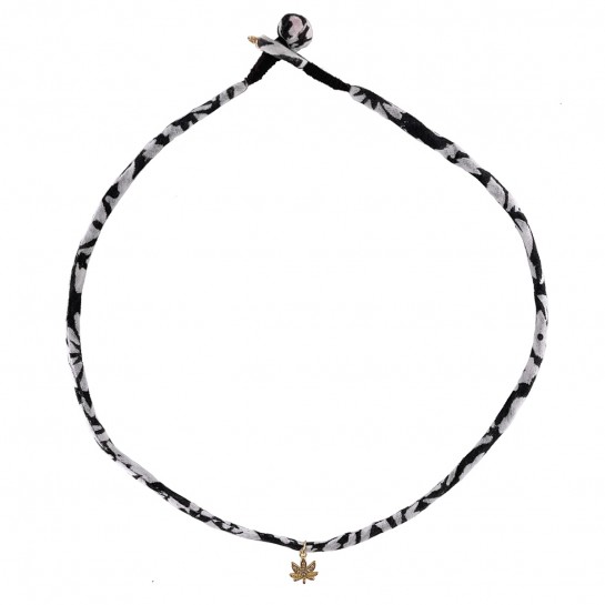 Collier Tissu Noir et Blanc...