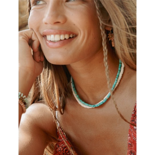 Collier Puka turquoise et Gold Filled