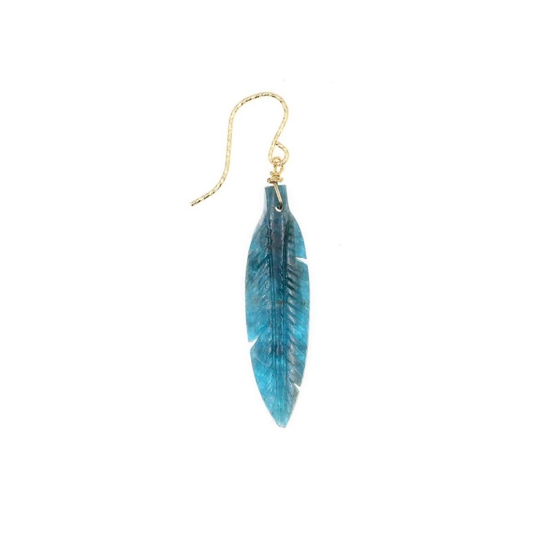 roucas feather rock earring in dark blue apatite